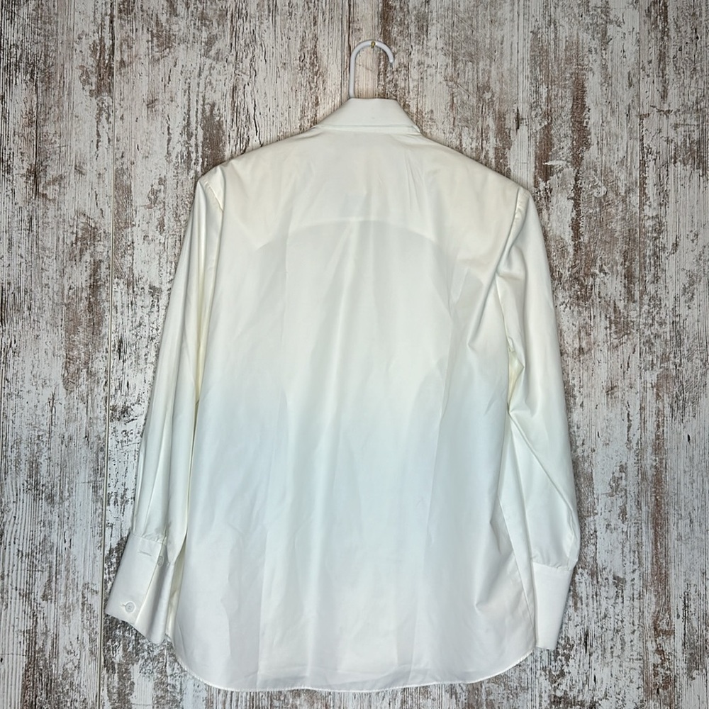 BOUGUESSA Anum Shoulder Padded Off-White Shirt Sz S - Picture 5 of 11